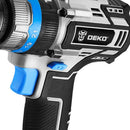 Furadeira Parafusadeira de Impacto Brushless 1/2 Pol. 62Nm com 2 Baterias de 1.5Ah 20V e Carregador Rápido Bivolt DEKO-DKBL20ID02-S2