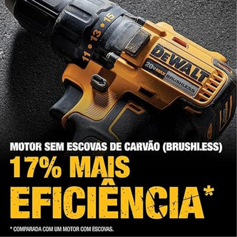 Parafusadeira Furadeira de Impacto Brushless 1/2” Pol. 20V Li-Ion com 2 Baterias, Carregador Bivolt e Maleta - Profissional DEWALT-DCD7781D2-BR