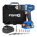 Furadeira Parafusadeira de Impacto 1/2 Pol. 20V com Bateria Carregador Rápido Bivolt e Maleta com Acessórios FORTGPRO-FG3000XS1