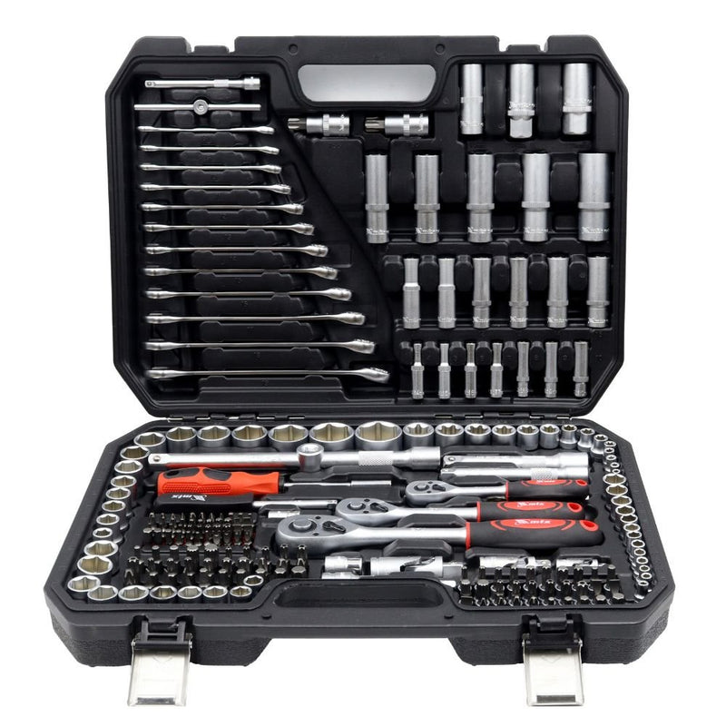 Jogo de Ferramentas Encaixe 1/2Pol. 3/8Pol. 1/4Pol. com 216 Peças e Maleta MTX-1353055