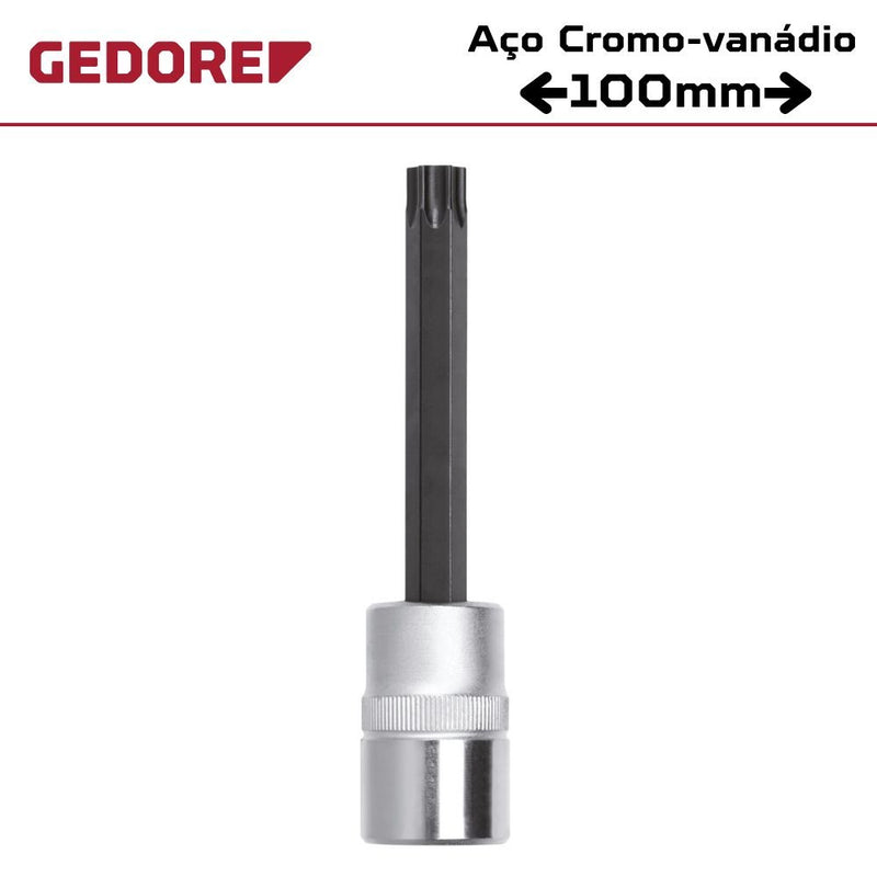 Chave Soquete Hexalobular Longo T40 com Encaixe de 1/2 Pol. GEDORE RED-R62451819