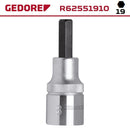 Chave Soquete Ponta Hexagonal de 19mm com Encaixe de 1/2 Pol. GEDORE RED-R62551910