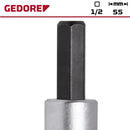 Chave Soquete Ponta Hexagonal de 19mm com Encaixe de 1/2 Pol. GEDORE RED-R62551910