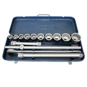 Chave soquete estriado jogo com encaixe 3/4 em aço Vanadium. GEDORE-D32EMZ