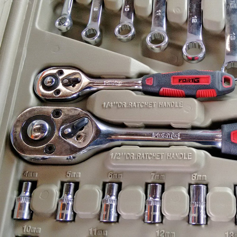 Jogo de Ferramentas Profissionais com 110 Peças e Maleta com peças em Cromo Vanádio FORTGPRO-FG8911