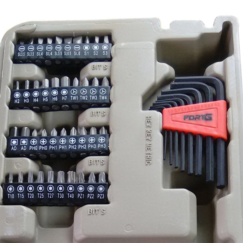 Jogo de Ferramentas Profissionais com 110 Peças e Maleta com peças em Cromo Vanádio FORTGPRO-FG8911