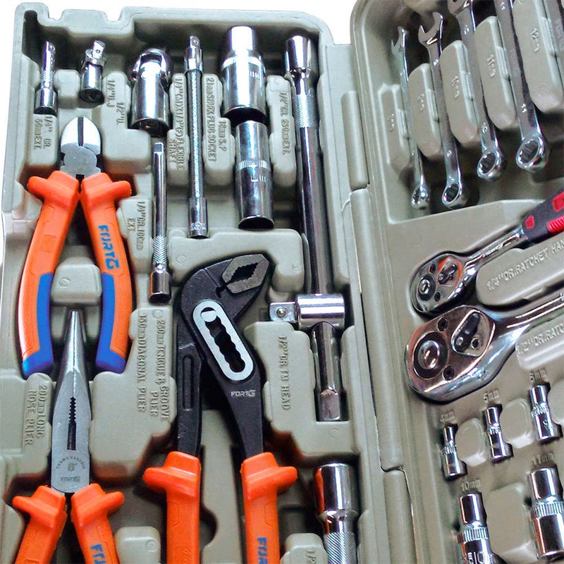 Jogo de Ferramentas Profissionais com 110 Peças e Maleta com peças em Cromo Vanádio FORTGPRO-FG8911
