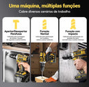 Kit 3 em 1 Parafusadeira e Furadeira 48V Profissional - 2 Baterias, Alta Performance